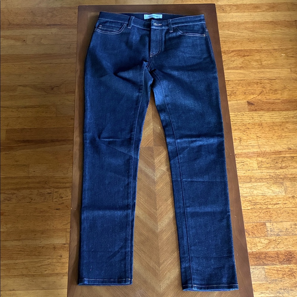 Valentino Dark Blue Denim with Orange Stitching